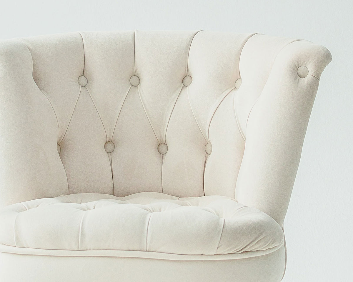 White Fabric Stool