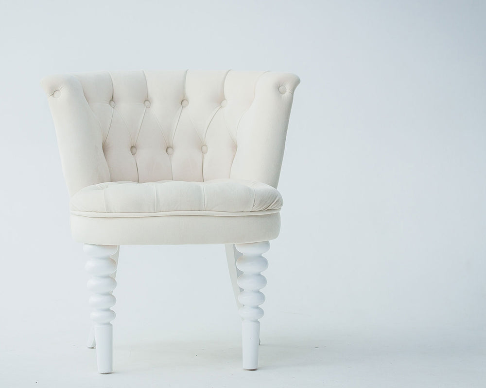 White Fabric Stool
