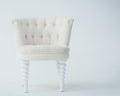 White Fabric Stool