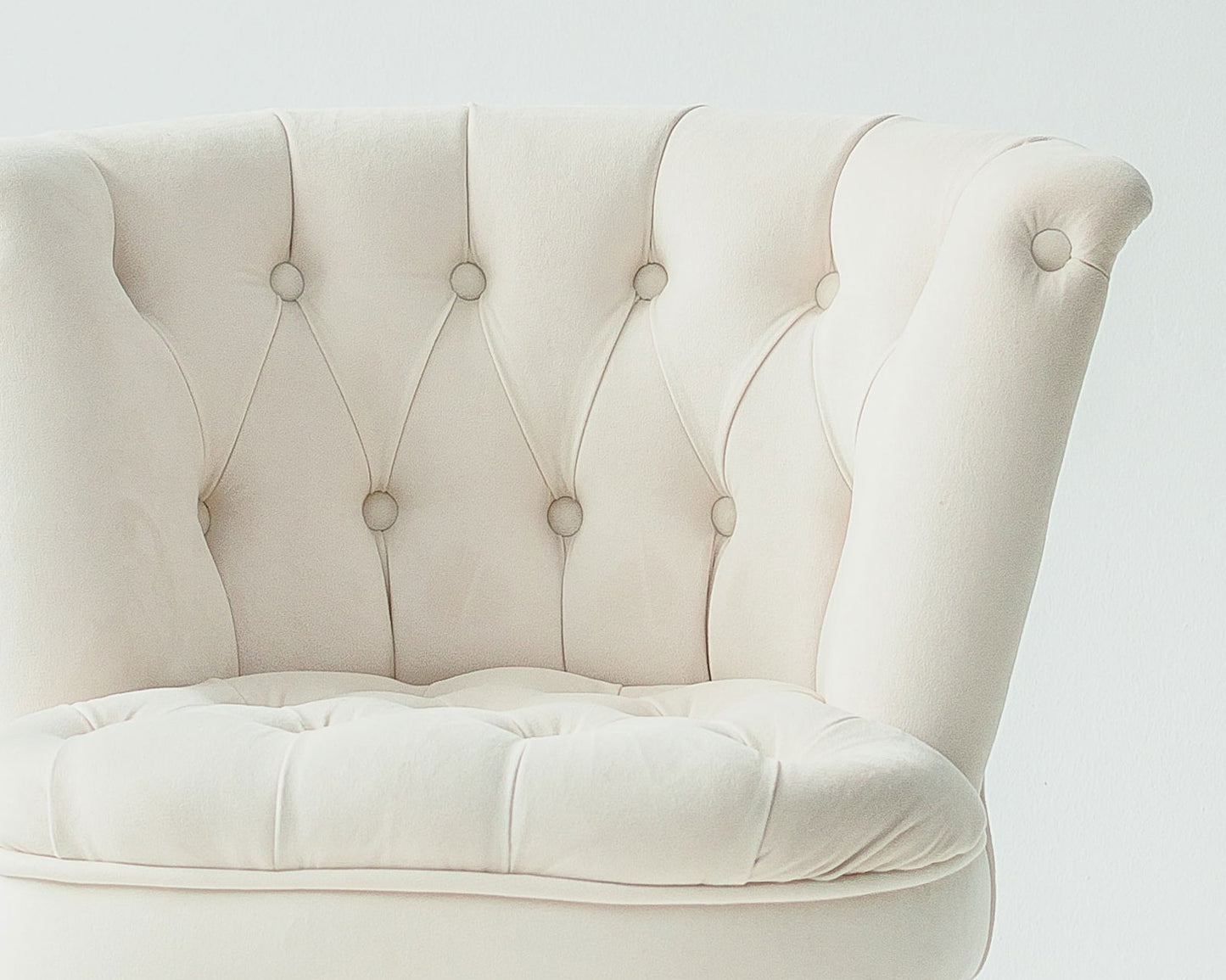 White Fabric Stool