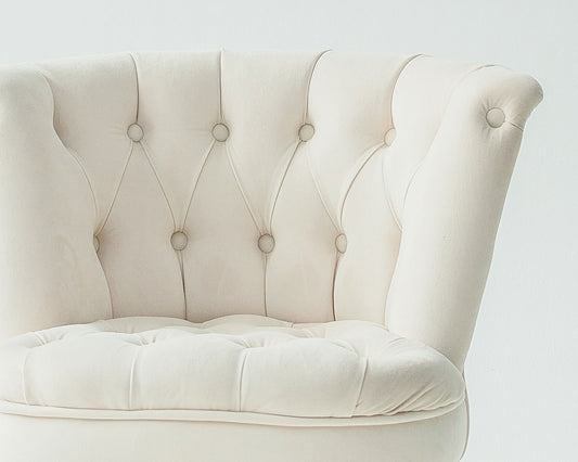 White Fabric Stool
